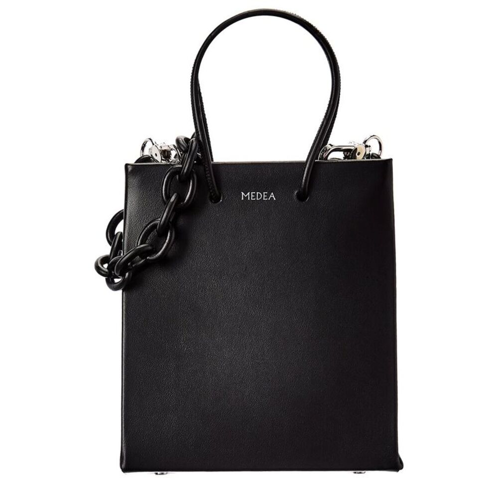 Medea Leather Tote, Black